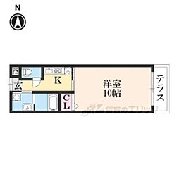 ファリオ四条 1Kの間取図画像