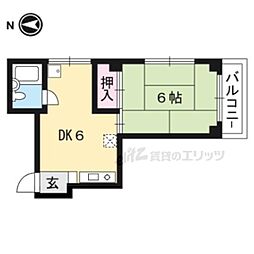 ハイツやまざき 1DKの間取図画像