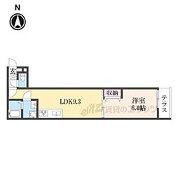 京都市下京区艮町アパート 1LDKの間取図画像