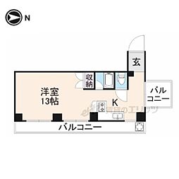 アレックスビル7 1Kの間取図画像