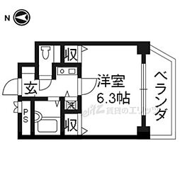 プレサンス京都駅前 1Kの間取図画像