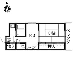 ニューシャトー西洞院 ワンルームの間取図画像