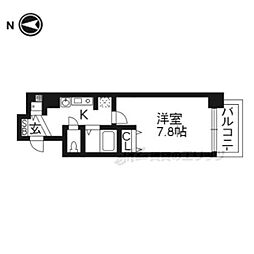 スワンズ京都西陣 1Kの間取図画像