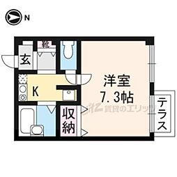 マ・ピエス下鴨 1Kの間取図画像