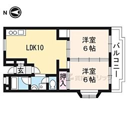 カサグランデ雅 2LDKの間取図画像