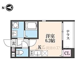 ハーモニーテラス福稲上高松町 ワンルームの間取図画像