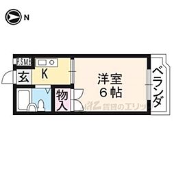 ピエスあさのB棟 1Kの間取図画像