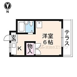 ドムス松ヶ崎 1Kの間取図画像