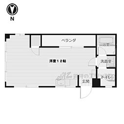 FORCETOMINOKOJI ワンルームの間取図画像