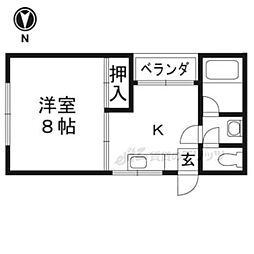 FORCETOMINOKOJI 1Kの間取図画像