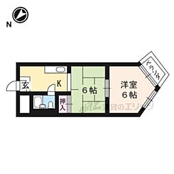 ブランドハウス京都二条城 2Kの間取図画像