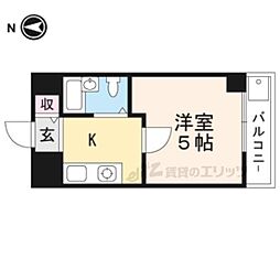 アセンティアびわこ 3階1Kの間取り