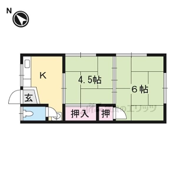 大栄荘 206｜滋賀県大津市錦織３丁目(賃貸アパート2K・2階・25.92㎡)の写真 その2