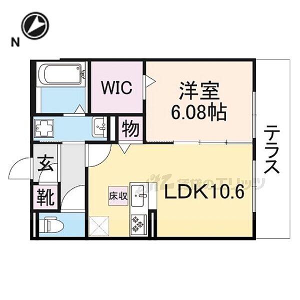 レジデンスコート栗東 102｜滋賀県栗東市綣５丁目(賃貸アパート1LDK・1階・43.41㎡)の写真 その2