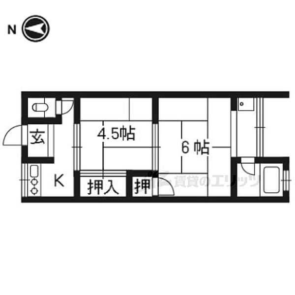 コーポ京栄 103｜京都府京都市山科区大塚西浦町(賃貸アパート2DK・1階・23.49㎡)の写真 その2