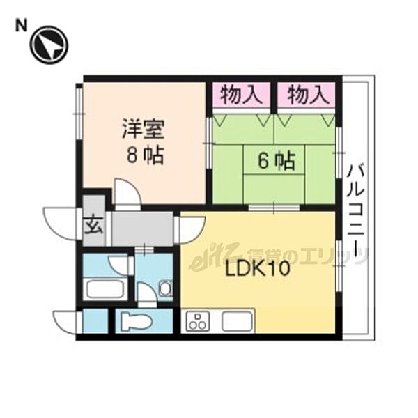 トップペアー福甚？2 302｜滋賀県草津市野路東４丁目(賃貸マンション2LDK・3階・52.80㎡)の写真 その2