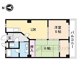 ソシアルハイツ片岡 2LDKの間取図画像