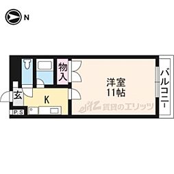 第8パールハイツ安井 3階1Kの間取り