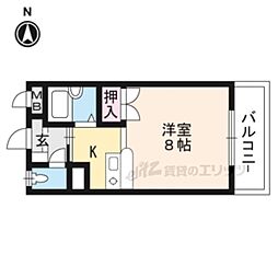 マンション白 4階ワンルームの間取り