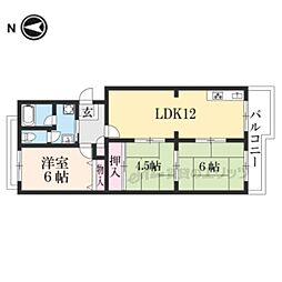 サンハイム瀬田 4階3LDKの間取り