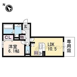 ラルーチェ一里山 1階1LDKの間取り