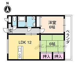 マンションＦＤＫ 4階2LDKの間取り