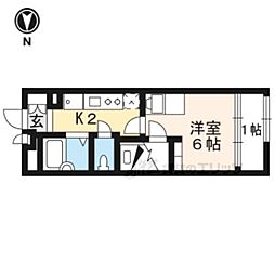 京阪本線 鳥羽街道駅 徒歩5分の賃貸アパート 1階1Kの間取り