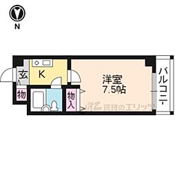 四ノ宮コ−ト 4階1Kの間取り