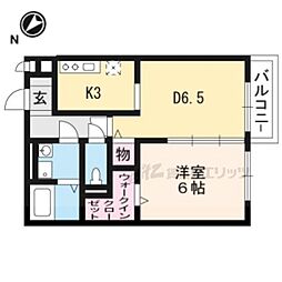 リビングタウン瀬田B 1LDKの間取図画像