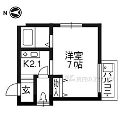 ＭＡＲＢＬＥ 2階1Kの間取り