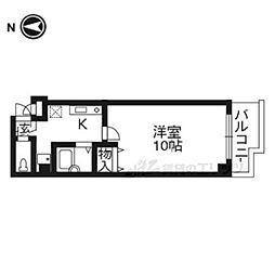 メゾンクレール 1Kの間取図画像