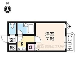 ショーミエール安朱 1Kの間取図画像