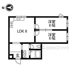 サキゾーメゾン竹鼻 2DKの間取図画像