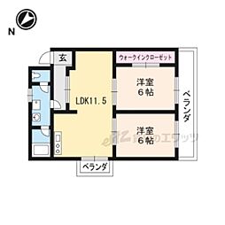 サンコーポ 2LDKの間取図画像