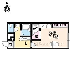 レオパレスフォーティウィンクス 1Kの間取図画像