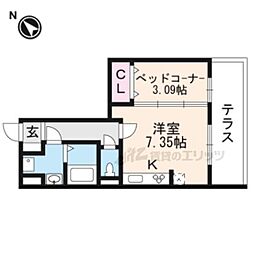 メゾン・ド・レーヴK 1DKの間取図画像