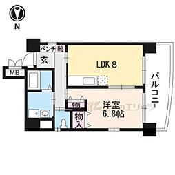 レスペクテ 1DKの間取図画像