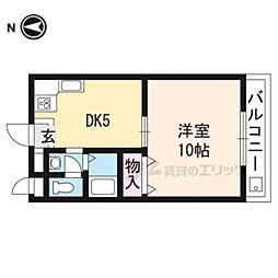 マーメゾン山科 1DKの間取図画像