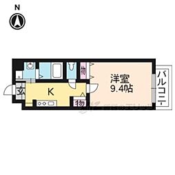 シェルプランタン 1Kの間取図画像