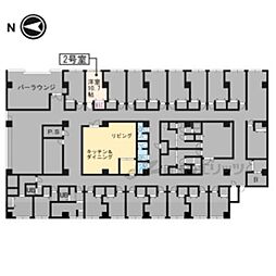 レヴィア北白川 ワンルームの間取図画像