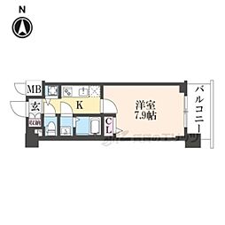 ファステート京都洛南エリーゼ 1Kの間取図画像