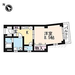 マンショントシェイレイ 1Kの間取図画像