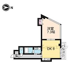 泉涌寺HIRANOマンション 1DKの間取図画像