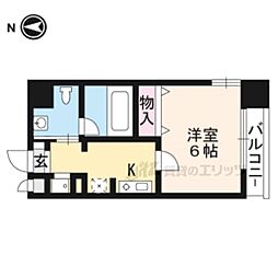 アーバンフラッツ四条西洞院 1Kの間取図画像