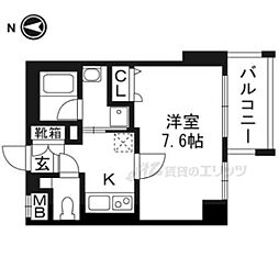 ベラジオ五条堀川2 1Kの間取図画像