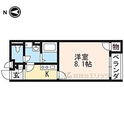 レオパレスクレイノミューズ2 1Kの間取図画像