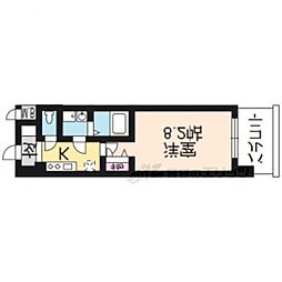 アーバンフラッツ五条堀川 1Kの間取図画像