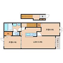 アヴニール 201 ｜ 奈良県奈良市神殿町518-1（賃貸アパート2LDK・2階・59.58㎡） その2