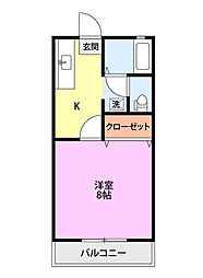 ファミールメゾン小舟町 1Kの間取図画像