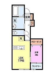 Common富塚町 1LDKの間取図画像